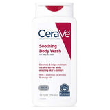 CeraVe Soothing Body Wash | 10 oz | Dry Skin Relief & Eczema Treatment Shower Gel for Itchy Skin | Fragrance Free | Packaging May Vary (Pack of 2)