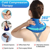 ComfiTECH Neck Ice Pack Wrap Gel Reusable Ice Packs for Neck Pain Relief, Cervical Cold Compress Ice Pack for Sports Injuries, Swelling, Office Neck Pressure and Cervical Surgery Recovery (Blue)