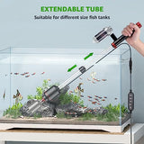 Suness Electric Aquarium Vacuum Gravel Cleaner: 36W Automatic Fish Tank Gravel Cleaner Vacuum with Strong Suction for Water Change Wash Sand Water Shower and Water Circulation, Timed Off