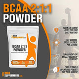 BULKSUPPLEMENTS.COM BCAA 2:1:1 Powder - Branched Chain Amino Acids. BCAA Powder, BCAAs Amino Acids Powder - Unflavored & Gluten Free, 6000mg per Serving - 167 Servings, 1kg (2.2 lbs)