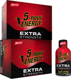 5-hour ENERGY Extra Strength Energy Shot | Berry Flavor | 1.93 oz. | 24 Count | Sugar-Free & Zero Calories | B-Vitamins & Amino Acids | 230mg Caffeinated Energy Shot | Dietary Supplement