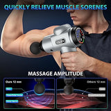 TOLOCO Massage Gun, Muscle Massage Gun Deep Tissue for Athletes with 10 Massage Heads, Electric Percussion Massager for Any Pain Relief, Silver