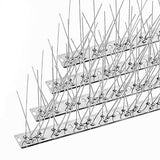 BUGG OFF - Bird & Rodent Spikes, Unique Spike Pattern effecitviely deteres Pesky Pigeons, Squirrels, Raccoons. Installs on Fences, Gates, Roofs, Walls and More! (12 Feet, Stainless Steel)