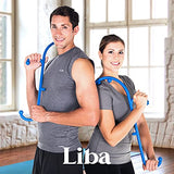 LiBa Back and Neck Massager - Trigger Point Massage Tools for Pain Relief and Self Massage Hook Therapy Handheld Back Neck Shoulder Massager Blue - Gift for Women & Men