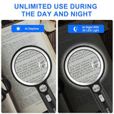 Magnifying Glass with 30 LED Lights, 10X 20X 45X Handheld Illuminated Lighted Magnifier with 1UV Light for Seniors Reading, Inspection, Coins, Jewelry, Exploring Light Magnifying Glass