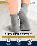 Pembrook Ankle Diabetic Socks for Women & Men | 6 Pairs | Wide Non Binding Socks Quarter Length | Edema Neuropathy Socks