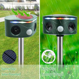 Heco Armor Ultrasonic Solar Animal Repeller Outdoor with Motion Sensor, Deer Dog Squirrel Skunk Cat Repellent Devices