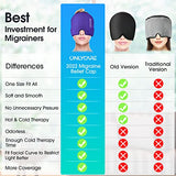 ONLYCARE Migraine Relief Cap, Upgraded Odorless Migraine Ice Head Wrap, Headache Relief Hat for Migraine, Black & Purple