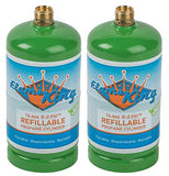 Flame King Refillable 1LB Empty Propane Cylinder Tank - Reusable - Safe and Legal Refill Option - DOT Compliant-16.4 oz (2-Pack), green (YSN164-2)