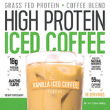 Iced Coffee, High Protein Coffee Keto Friendly, 18g of Protein, 2g Carbs, Natural Ingredients (18 Servings, Vanilla Latte)