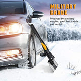 OKOOLCAMP Survival Camping Shovel Multifunctional Folding Shovel 15-28inch Heavy Duty Alloy Steel Tactical Shovel with Saw for Hiking, Backpacking, Gardening, Hunting, Car Emergency, Snow