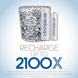 Panasonic BK-3MCCA12FA eneloop AA 2100 Cycle Ni-MH Pre-Charged Rechargeable Batteries, 12-Battery Pack