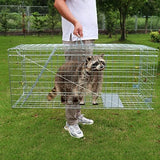 Large Live Cage Animal Trap for Foxes 42.5" X15 X17 Large Animal Trap, Safe Traps for All Animals,Collapsible Large Animal Catcher Cage for Large Dogs, Foxes,Coyotes,Humane Catch & Release