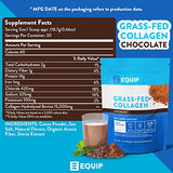 Equip Foods Grass Fed Collagen Powder -100% Hydrolyzed Bovine Collagen Peptides with Amino Acids - Prime Beef Collagen for Healthy Joints, Skin & Nails - Non-GMO, Paleo Friendly, 1.23 Pound, Chocolate