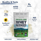 Opportuniteas Grass Fed Whey Protein Powder Isolate - Unflavored - Low Carb Keto & Paleo Diet Friendly - Pure Grass-Fed Protein for Shakes, Smoothies, Drinks & Recipes- Non GMO & Gluten Free - 1 Pound