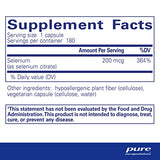 Pure Encapsulations Selenium (Citrate) | Hypoallergenic Antioxidant Supplement for Immune System Support | 180 Capsules