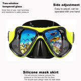 DIPUKI Snorkeling Gear for Adults Snorkel mask Set Scuba Diving mask Dry Snorkel Swimming Glasses Swim Dive mask Nose Cover Youth Free Diving (Red+Yellow（2 Pack）)