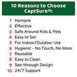 CaptSure 2-Pack Humane Mouse Traps Indoor for Home - Catch and Release, Small Live Mice Traps for House Indoor & Outdoor - Reusable Catcher & No Kill Traps for Rodent/Voles/Hamsters/Moles