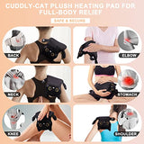 Microwave Heating Pad for Cramps Pain Relief, 16 * 12'' Moist Microwavable Period Menstrual Heating Pads for Cramps, Back, Neck Shoulder and Knee, Cute Stuffed Animal Heating Pad - Black Cat