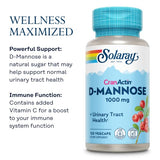 SOLARAY D-Mannose w/CranActin Cranberry Extract 1000mg w/VIT C, Healthy Urinary Tract Support (120 CT)