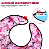 TaoTazon Adult Bibs,3 Packs Cherry Blossom Adult Bibs for Women Eating Washable with Crumb Catcher