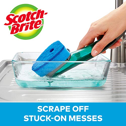 Scotch-Brite Kitchen Cleaning & Dish Washing Starter Kit: Non-Scratch Scrub Sponge (6 Pack) + Non-Scratch Advanced Soap Control Dishwand + Glass and Water Bottle Brush