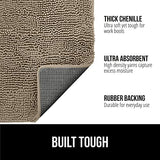 Gorilla Grip Soak Stopper Absorbent Indoor Chenille Doormat, 36x24, Muddy Dog Washable Mat, Quick Dry Soft Microfiber, Durable Rubber Backing, Absorbs Water and Moisture, Door Mat for Entry, Beige