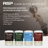 RSP NUTRITION TrueFit Meal Replacement Shake Protein Powder, Grass Fed Whey + Organic Fruits & Veggies, Keto, Fiber & Probiotics, Non-GMO, Gluten Free