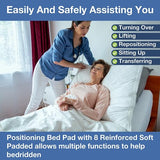 Positioning Bed Pad with Handles 48" X 40" - Reusable & Washable Draw Sheets for Home & Hospital Use - Essential Home Care Products & Medical Supplies for Elderly & Bed Ridden Patients