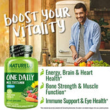 NATURELO One Daily Multivitamin for Men - with Vitamins & Minerals + Organic Whole Foods - Supplement to Boost Energy, General Health - Non-GMO - 120 Capsules - 4 Month Supply