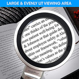 MagniPros See Things Differently Extra Large 10X Magnifying Glass with Detachable Lenses- 3 Color Modes with Self-Standing Non-Slip Ergonomic Handle for Hobbyists, AMD, Reading Fine Print, Seniors