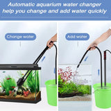 AQQA Electric Aquarium Gravel Cleaner, 6 in 1 Automatic Fish Tank Cleaning Tools Gravel Vacuum for Aquarium, Suitable for Change Water Wash Sand Water Filter and Water Circulation (320GPH, 20W)