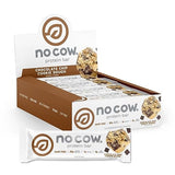 No Cow High Protein Bars, Chocolate Chip Cookie Dough, 20g Plant Based Vegan Protein, Keto Friendly, Low Sugar, Low Carb, Low Calorie, Gluten Free, Naturally Sweetened, Dairy Free, Non GMO, Kosher, 12 Pack