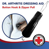 Button Hook & Zipper Pull, Assist, Helper Device, Dress Clothes Tool, Button Shirts Aid, One Hand, Disability, Handicapped and Seniors by Dr. Arthritis (2 Pack)