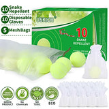 USKICH 10 Pack Snake Away Repellent, Snake Repellent Balls for repelling Outdoors Indoor Snakes Rats and Other Pests, for Yard Lawn Garden Camping Fishing, Natural Plant Formula Pest Insect Control…