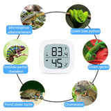 Reptile Tank Thermometer, Aggforbl High-Accuracy Digial Display Reptile Terrarium Thermometer Hygrometer for Pet Rearing Box, wiht Double Sided Tape (White, 2)