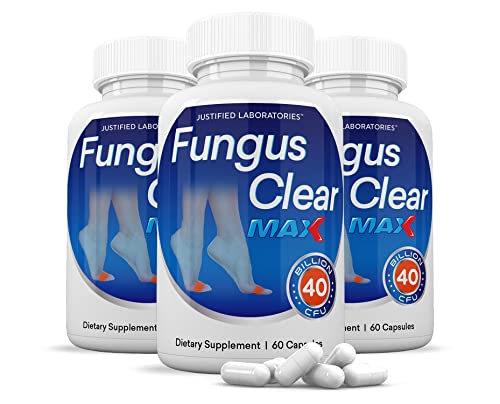 Justified Laboratories (3 Pack) Fungus Clear Max Pills 40 Billion CFU Probiotic 180 Capsules