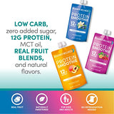 Designer Wellness Protein Smoothie, Real Fruit, 12g Protein, Low Carb, Zero Added Sugar, Gluten-Free, Non-GMO, No Artificial Colors or Flavors, Super Fruits Variety Pack, 12 Count