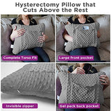 Zomaple Hysterectomy Pillow- Super Comfy Shock Absorbing Hysterectomy Recovery Pillow with 2 Pockets and Gel Pack- Tummy Pillow with Hands Placement Pouch