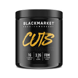 BLACKMARKET CUTS Pre Workout - Flavored Energy Powdered Drink Mix for Men & Women, Great for Muscle Definition, Fat Burning, Thermogenic, Creatine Free, (Blue Razz, 30 Servings)