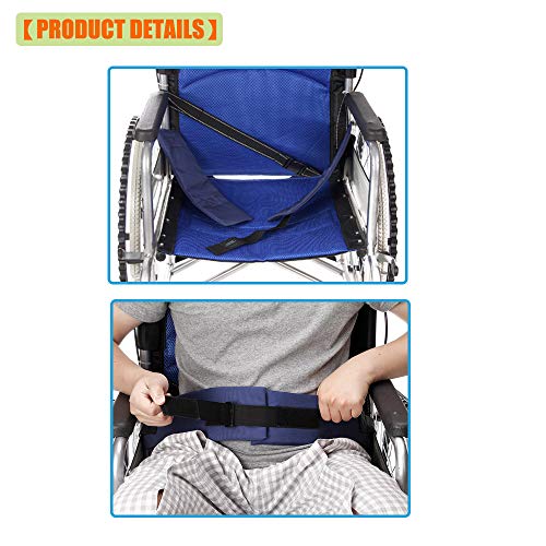 Wheelchair Seat Belt Cushion Harness Straps Medical Patients Positioning Restraint Soft Padded Safety Easy Release Adjustable Front Latch Buckle (Front Open)