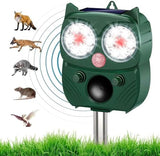 PHIMINNEX Solar Animal Repeller, Ultrasonic Repellent, Motion Detection, LED Flashing Light, Dog, Cat Repellent, Squirrel, Raccoon, Skunk, Rabbit, Rodent, Fox, Deer, etc.