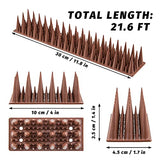 Grovind 21.6 FT Bird Spikes for Outdoor, Plastic Bird Spike for Small Birds Pigeon Raccoon Cats Bird Defender for Fences and Roof - 22 Pack