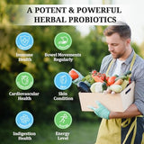 Probiotics for Women and Men, 300 Billion CFU, 24 Strains Probiotics with 15 Organic Herbs Prebiotics, Probiotic for Digestive Gut, Immune, Constipation, Diarrhea & Whole-Body Health - 4 Months Supply