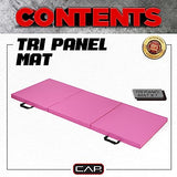 CAP Barbell All Purpose Folding Anti Tear Exercise Training Aerobic Fitness Gym & Gymnastics Balance Mat. 72"L x 24"W x 2"Thick. PINK