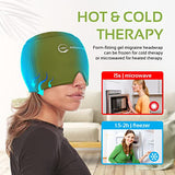 Migraine Relief Cap Ice Head Wrap Headache and Migraine Hat | Headache Relief with Hot/Cold Gel Head Ice Pack with Face and Eye Headache Mask Compress