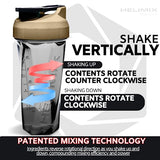 HELIMIX 2.0 Vortex Blender Shaker Bottle Holds upto 28oz | No Blending Ball or Whisk | USA Made | Portable Pre Workout Whey Protein Drink Shaker Cup | Mixes Cocktails Smoothies Shakes | Top Rack Safe