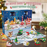 HOGOKIDS Christmas Advent Calendar Building Set - 2023 Countdown Playset 24 Collectible Surprises for Kids Christmas Toys Includes Santa Claus Tree Train House Blocks Boys Girls 6-12+ Year (1122 PCS)