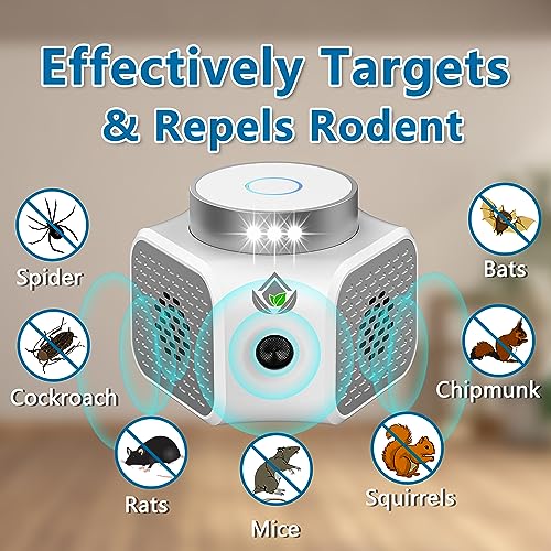 Avantaway Ultrasonic Pest Repeller, Indoor Mouse Repellent for Mice, Mosquito, Rodent, Rat, Ant, Bug, Squirrel, Electronic Plug in Mice Repellent, Pest Control for House, Garage, Basement, Attic