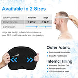 Comfitech Large Migraine Ice Head Wrap, Headache Relief Hat for Migraine Cap for Tension Puffy Eyes Migraine Relief Cap for Sinus Headache and Stress Relief Cold Compress (XL Black)